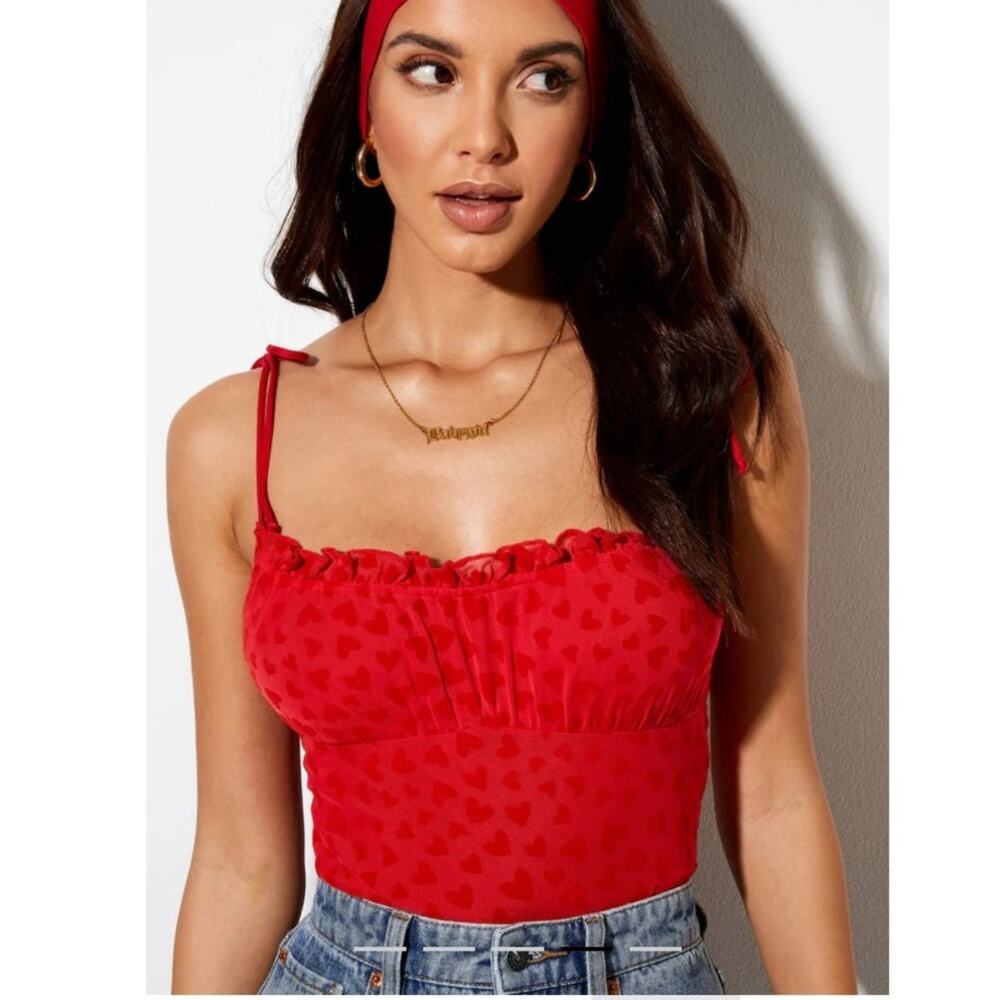 Motel Kalos Cami Red Size XXL New
